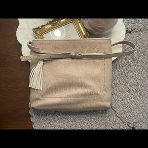 Tan and White Kate Spade Crossbody Bag